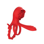 Anneau Pénien Vibrant en Forme de Rose (Réglable)